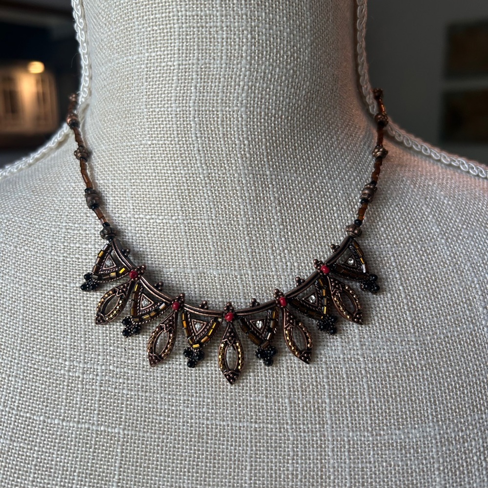 Elegant Brown and Black Necklace